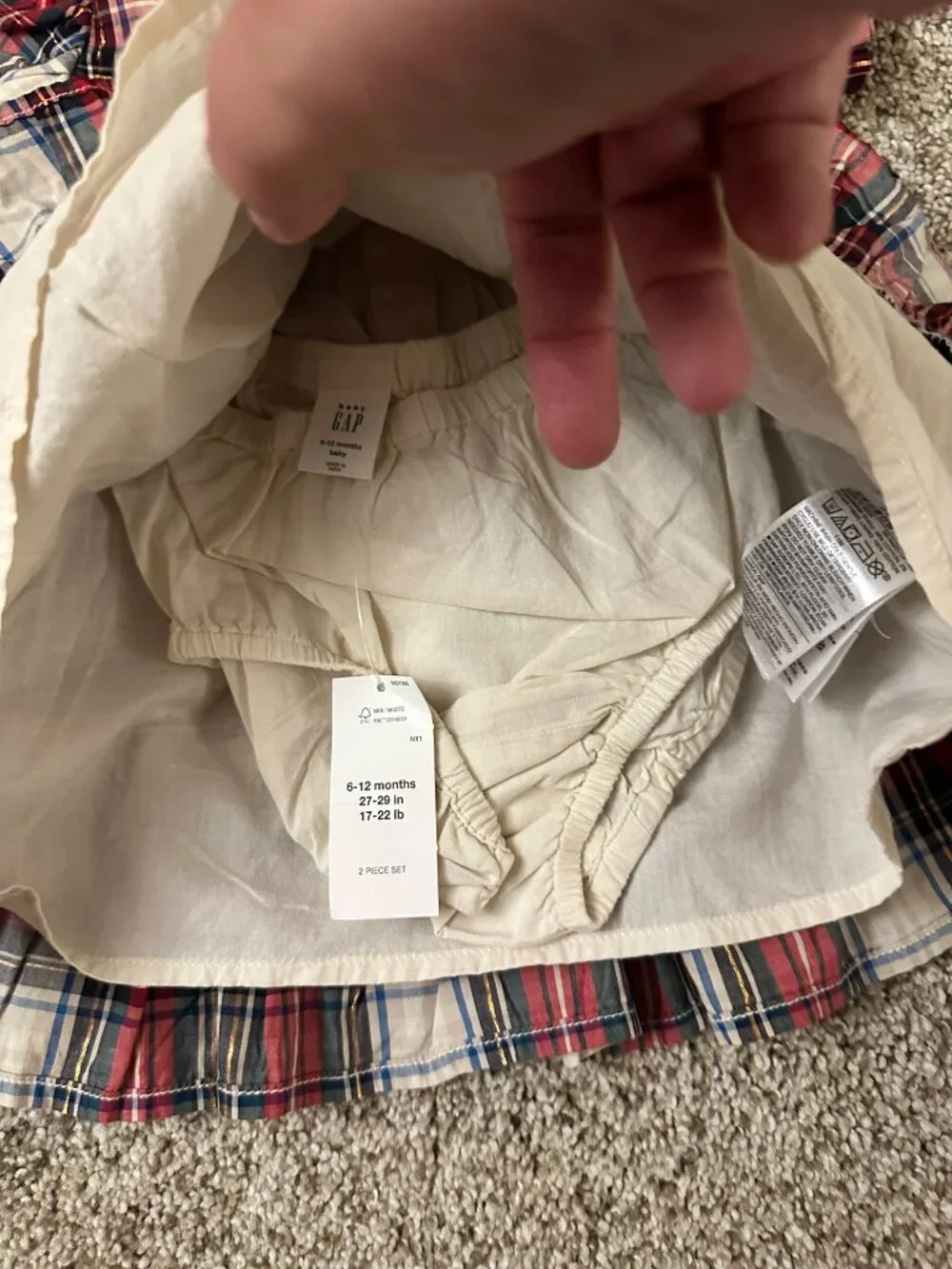 Baby Gap Girl’s 6-12 Month Plaid Dress With Diaper Cover NWT NEW